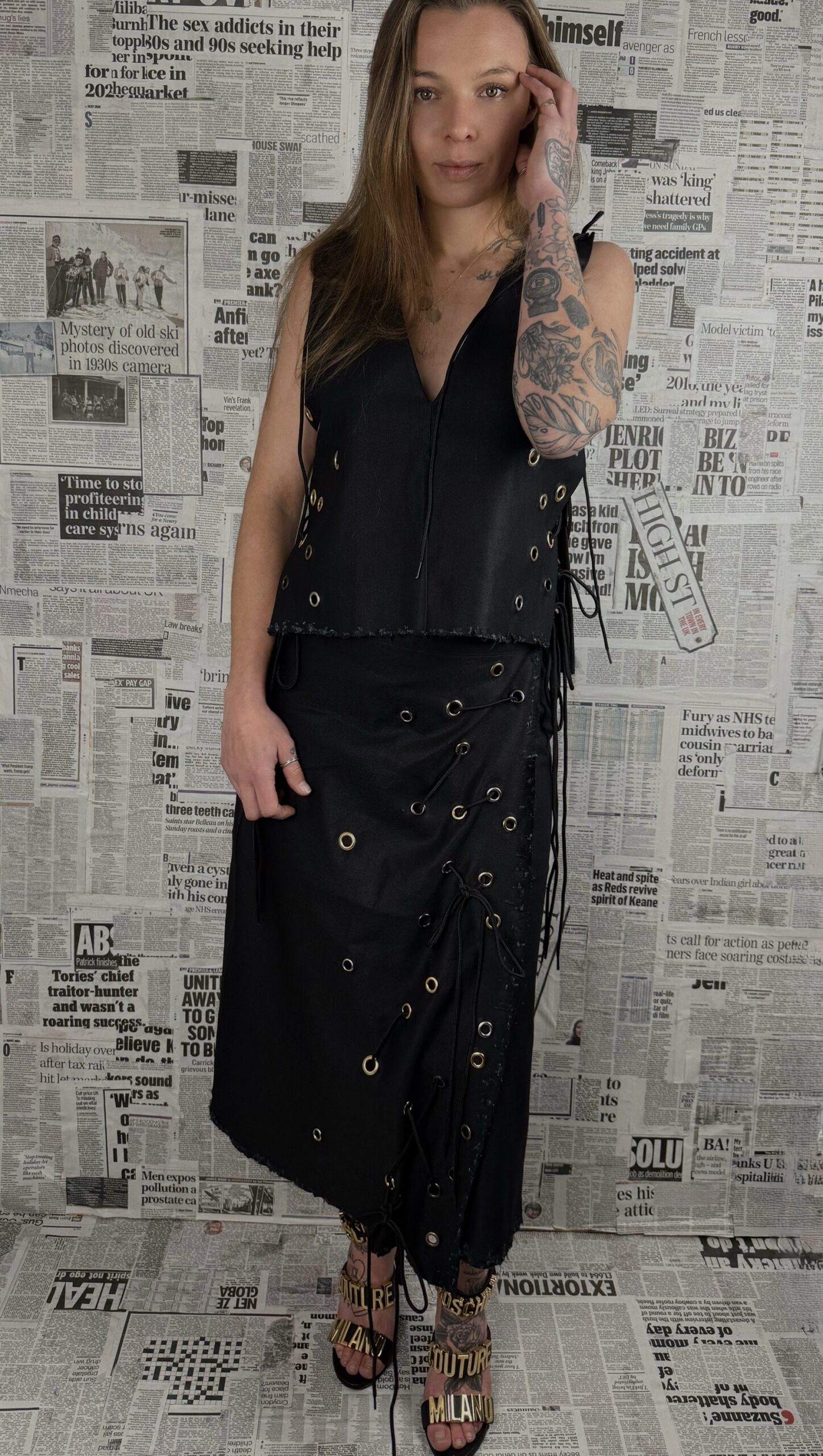 LACED MIDI SKIRT